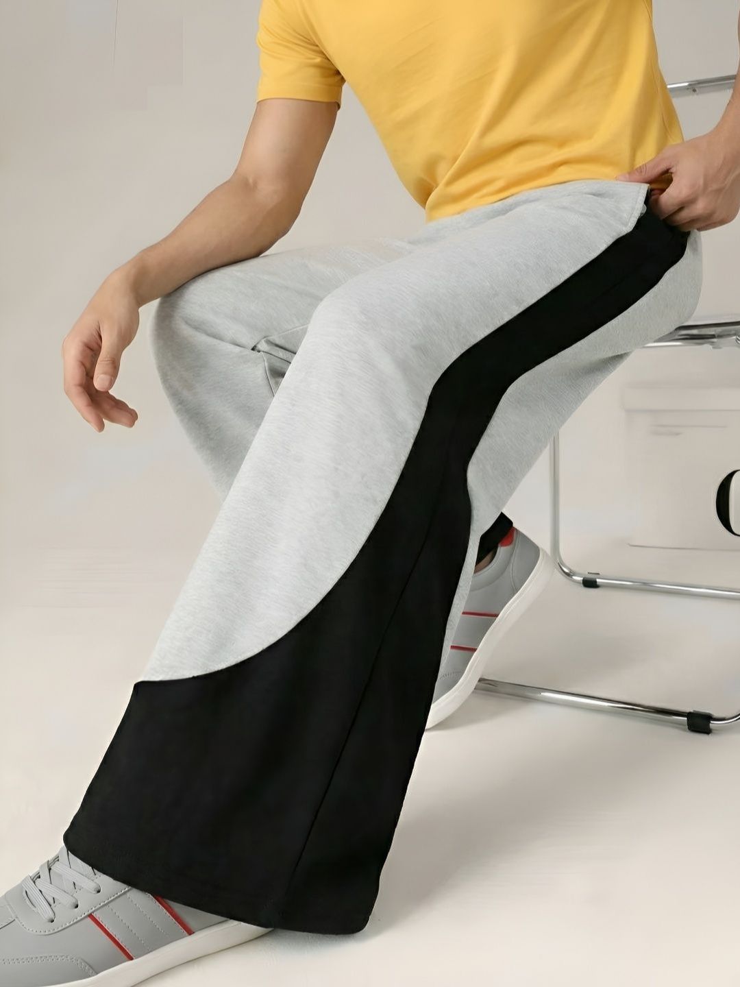 TEDWOODS Men Colourblocked Wide Leg Track Pants-picture-17