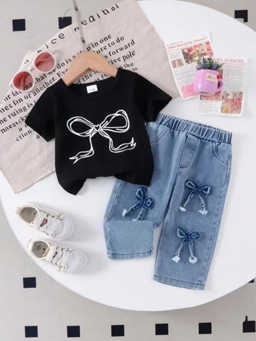 I NAINA DRESSES Girls Printed T-shirt with Trousers-picture-38