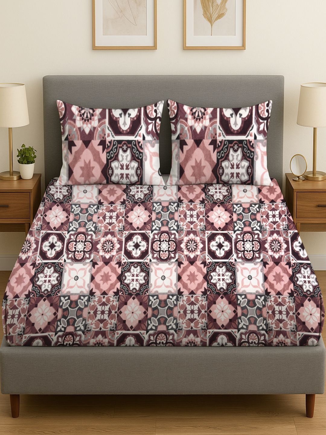 Myntra Elegant Homes Unisex Maroon Wool Bedsheets-image-5