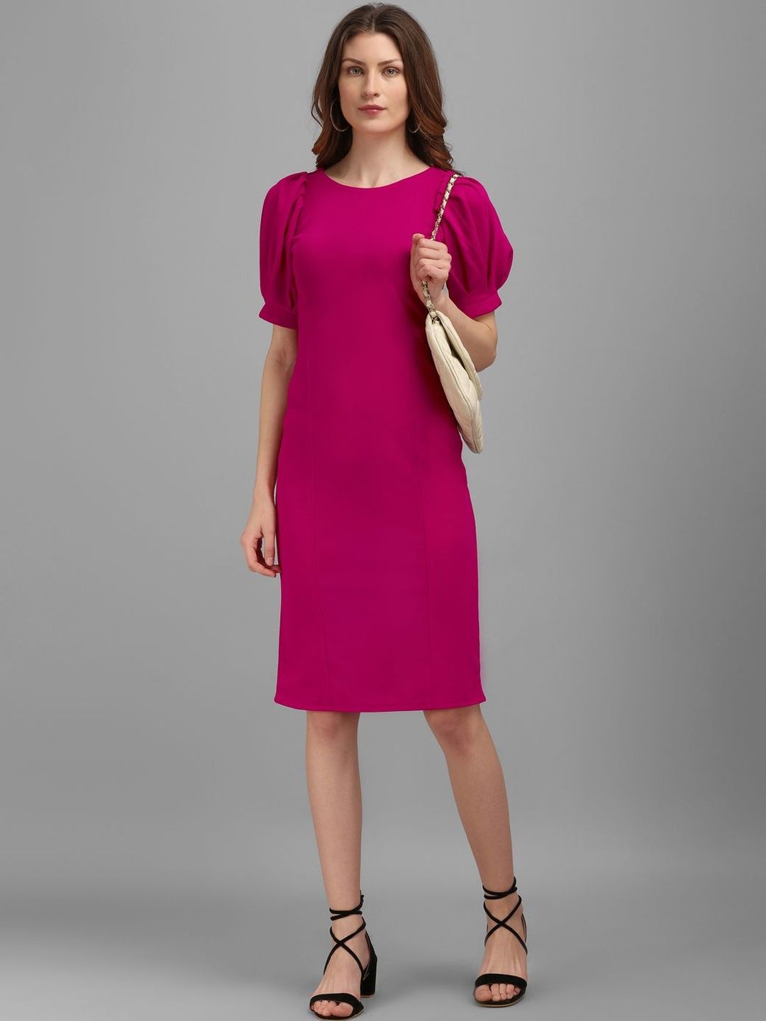 MILOST Puff Sleeve Sheath Dress-image-27