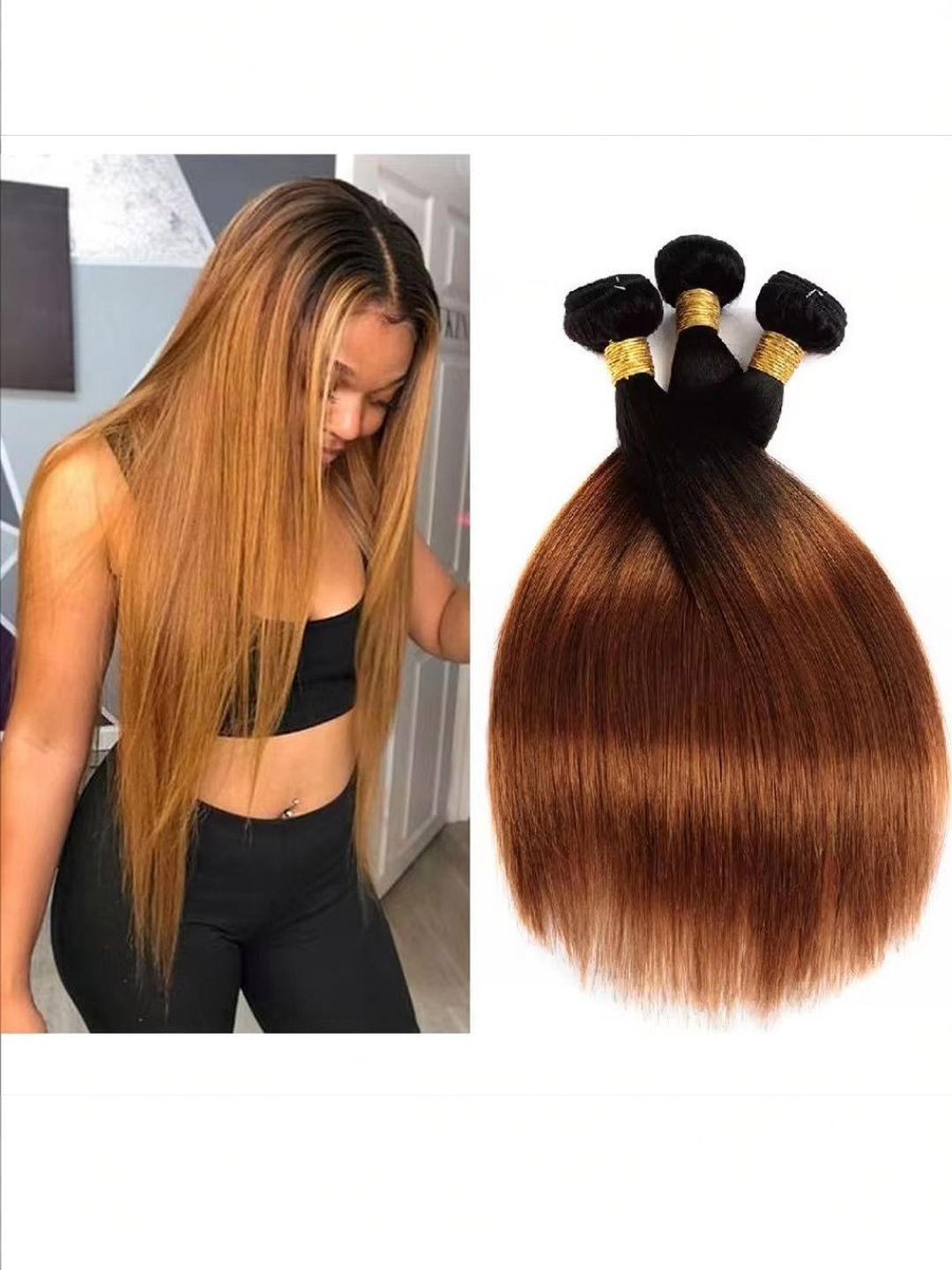 RITZKART Halo Straight Locks Hair Extension - Brown - 22 Inch-image-20