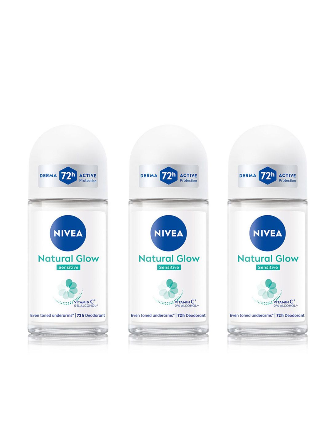 Nivea Women Set of 3 Natural Glow Sensitive Deo Roll On - 50 ml each-picture-48