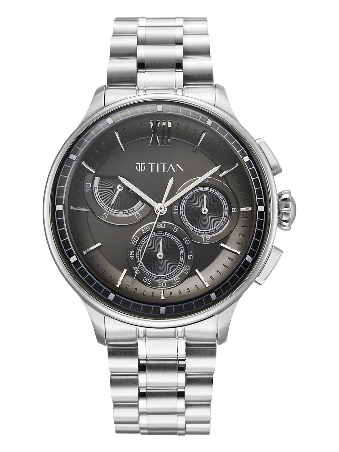Titan Men Classique Half Cut Chronograph Quartz Analog With Black Watch - 90218SM01-picture-27