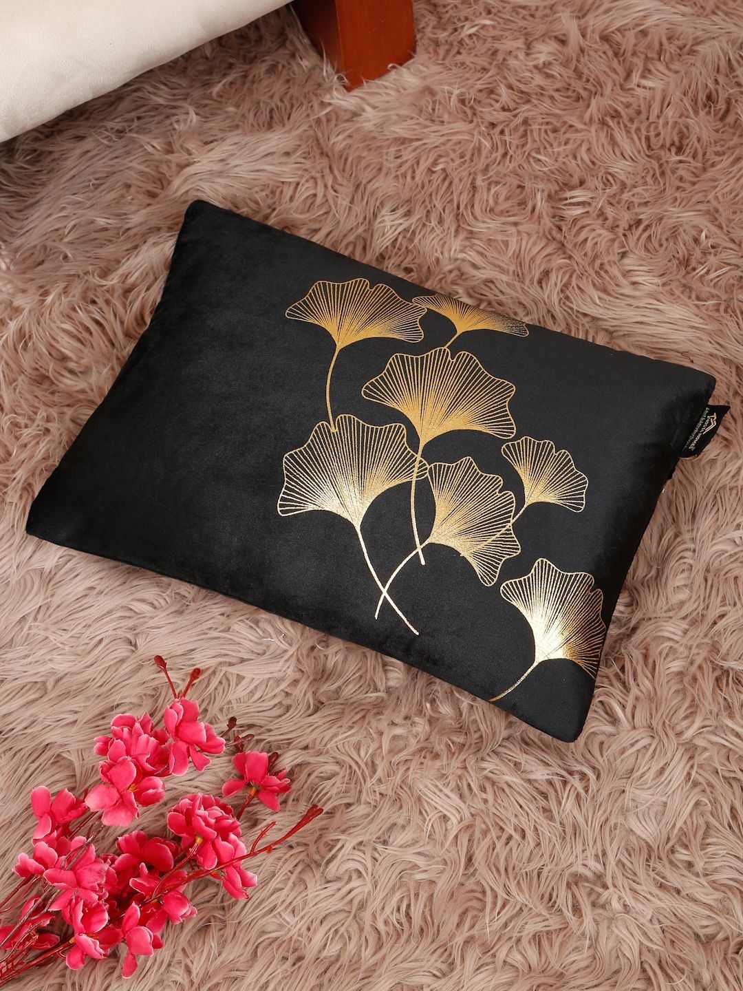 HOSTA HOMES Black Velvet Rectangle Cushion Covers-image-42