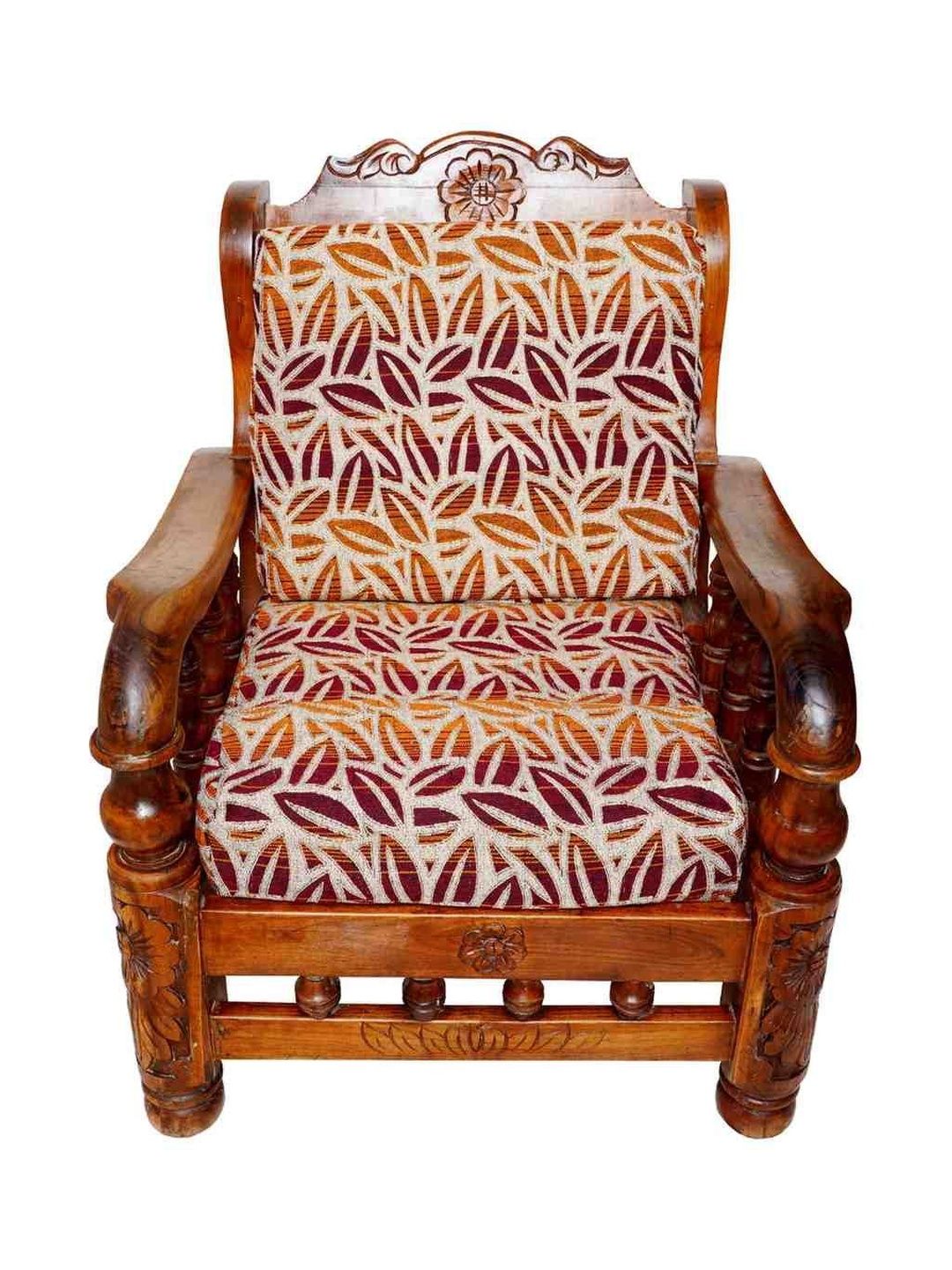SREE LAKSHMI GARMENTS Gold-Toned & Maroon Printed Polyester Sofa Cover-image-31