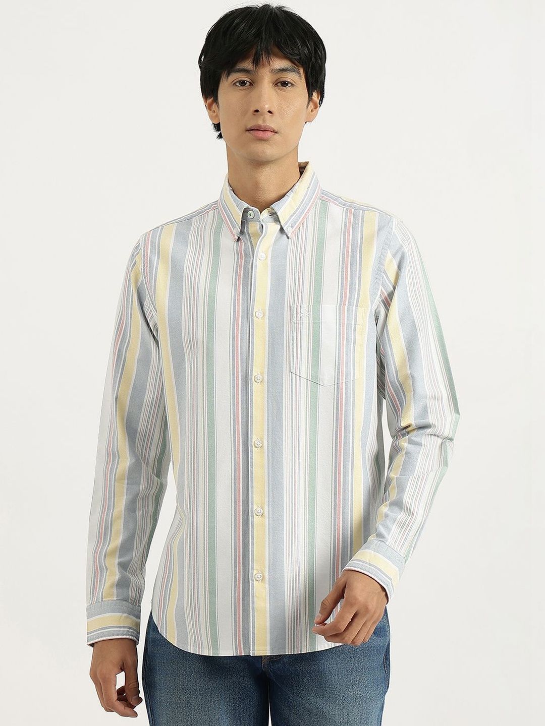 United Colors of Benetton Men Multi Stripes Striped Casual Shirt-picture-26
