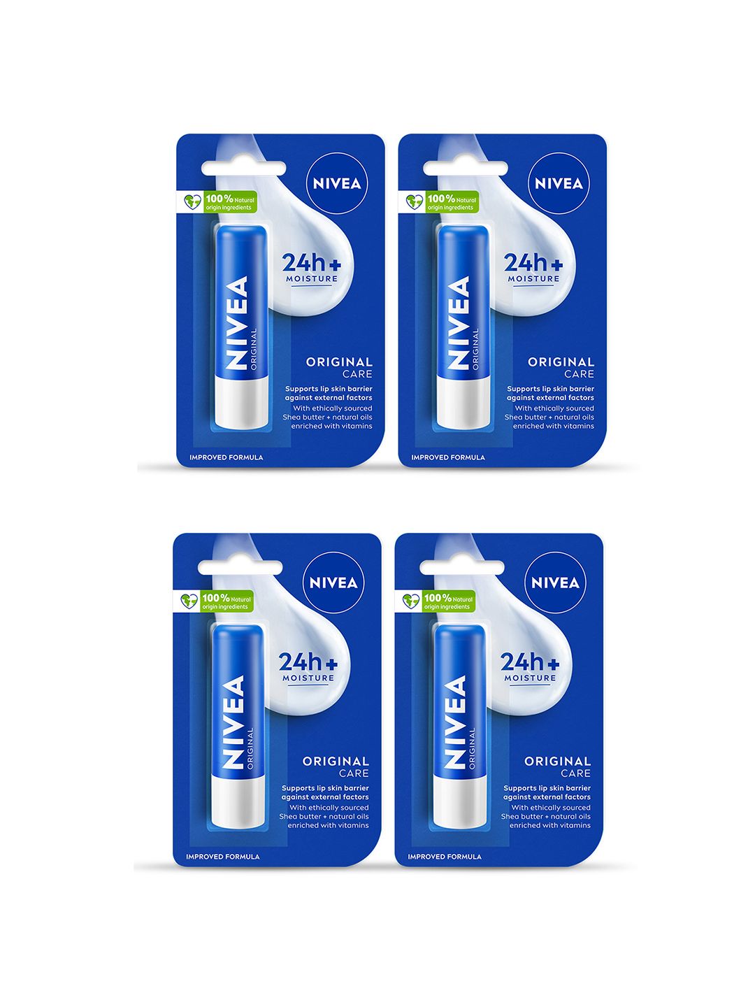 Nivea Set of 4 Original Care 24 Hr Melt-In Moisture Lip Balm- 4.8 g each-picture-35