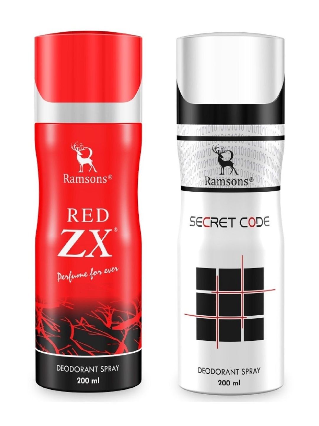 Ramsons Set Of 2 Red ZX & Secret Code Long-Lasting Deodorants - 200 ml Each-image-46