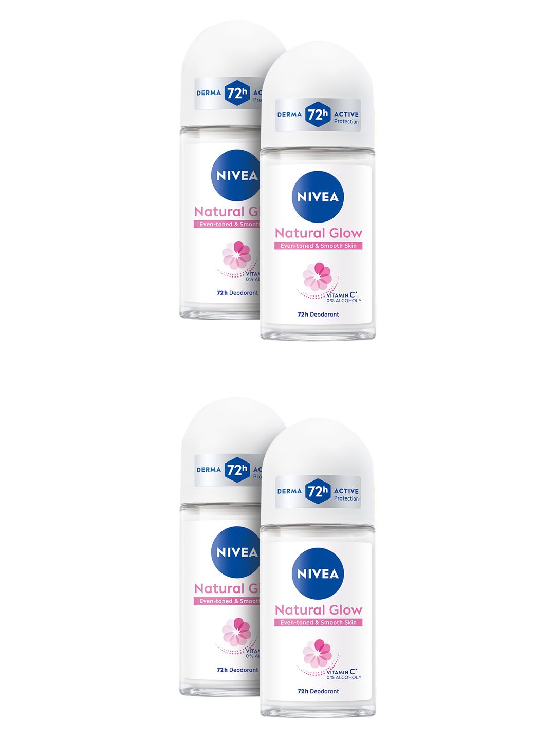 Nivea Women Set of 4 Natural Glow Deo Roll On with 72H Odor Protection - 50 ml each-picture-18