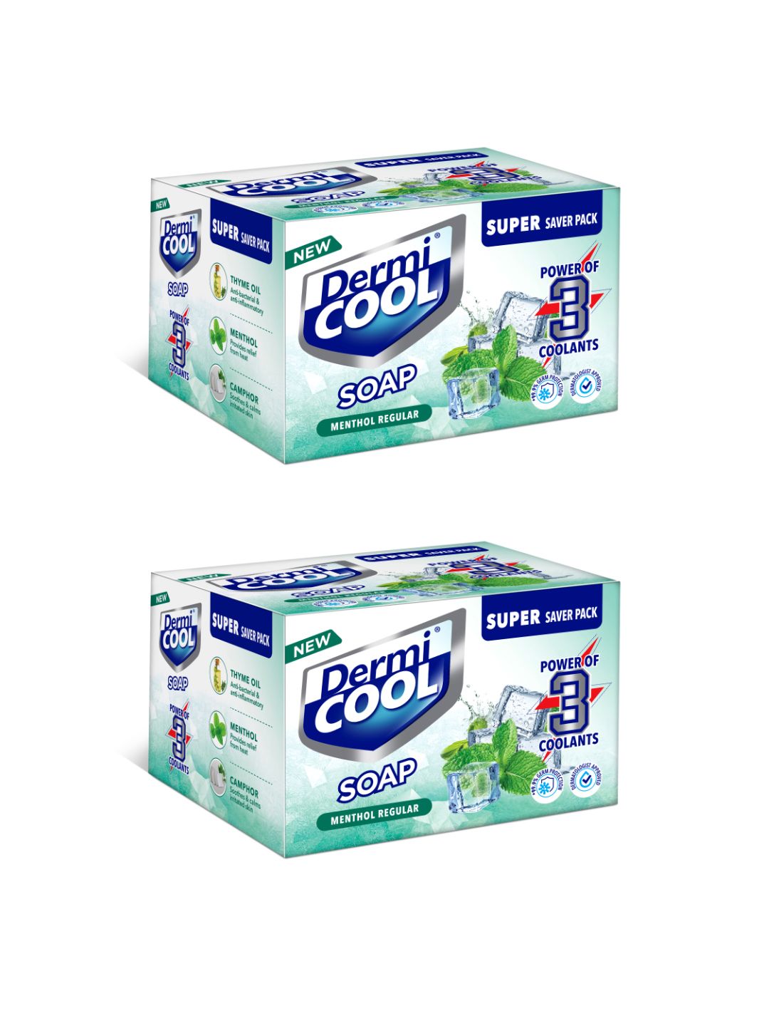 DermiCOOL Set Of 2 Menthol Soap 75g Each - 4 Pcs Each Pack-picture-52