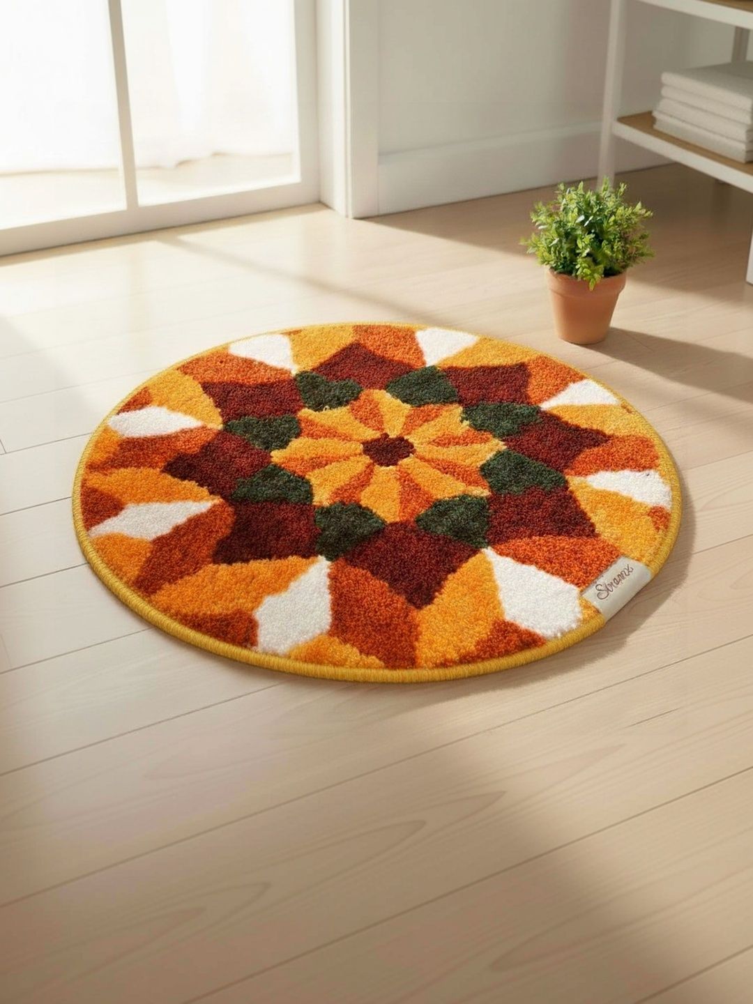 stromx HOMESTIC Orange-Coloured & Maroon Anti-Skid Textured Doormats-picture-11