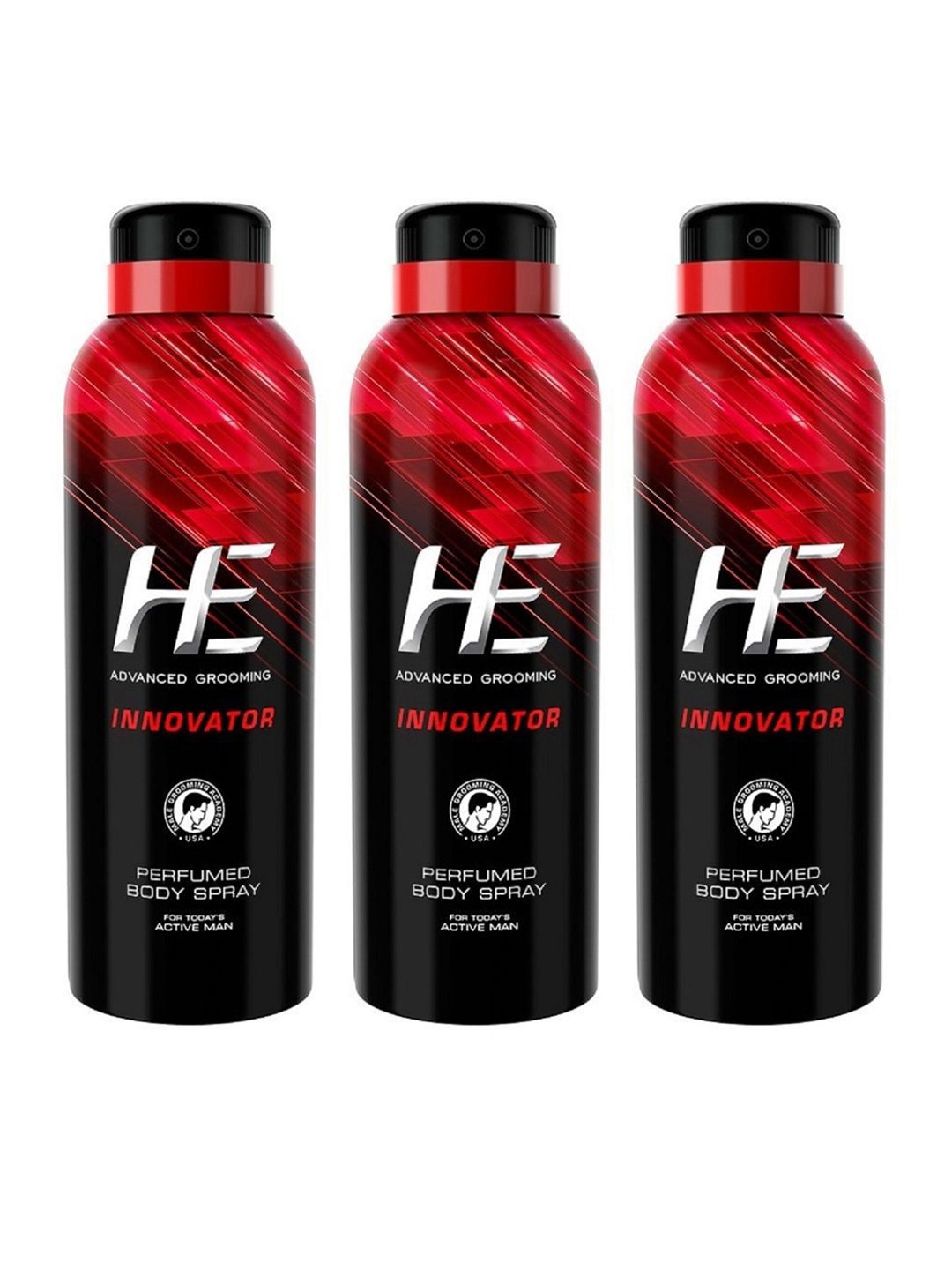 HE Men Set Of 3 Innovator Perfumed Body Deodorant Spray - 100g Each-image-12