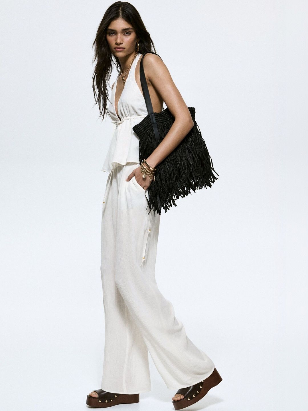 H&M Viscose Drawstring Trousers-picture-27