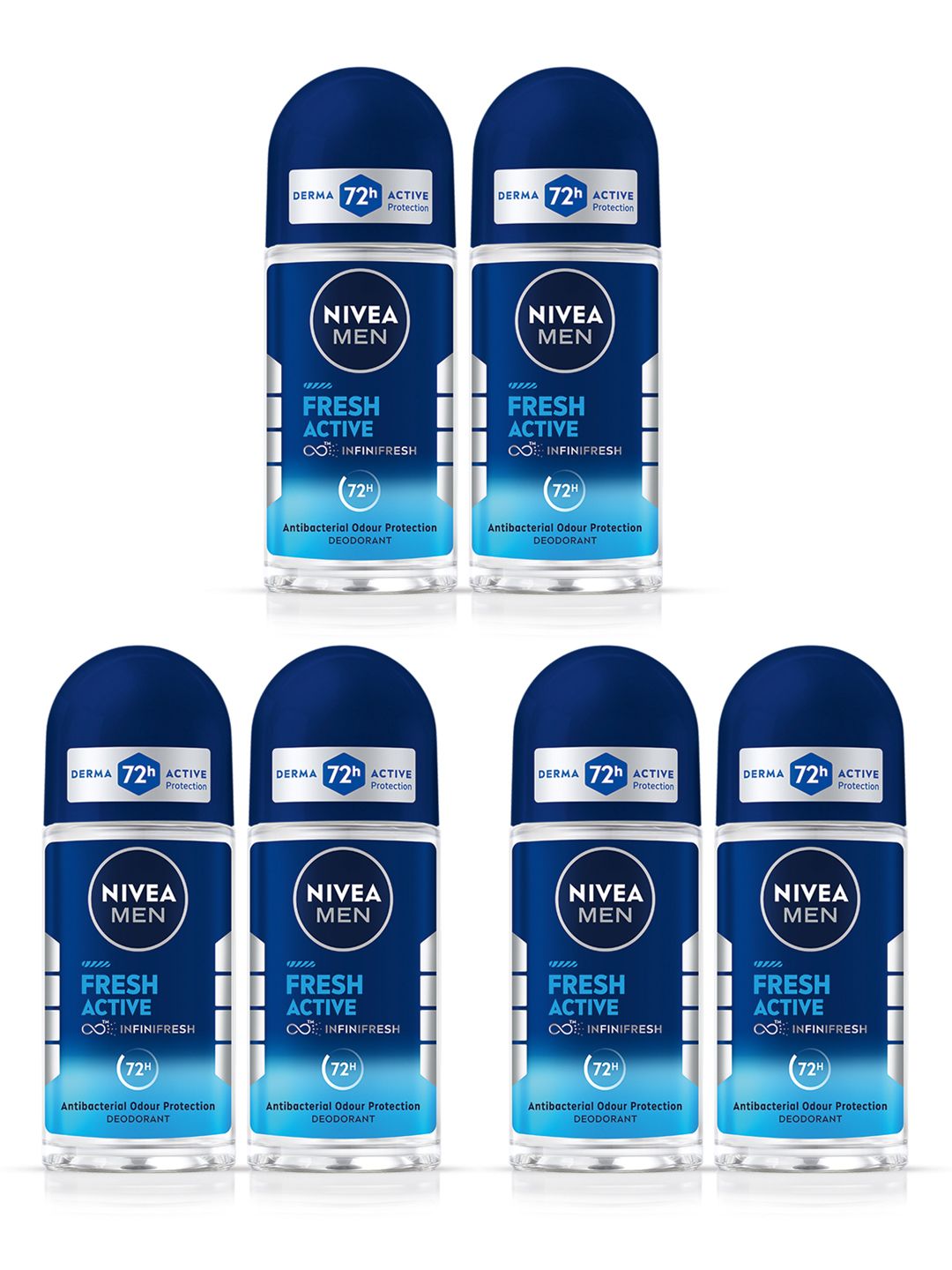 Nivea Men Set Of 6 Fresh Active Deodorant Roll Ons With 72H Odor Protection - 50ml Each-picture-17