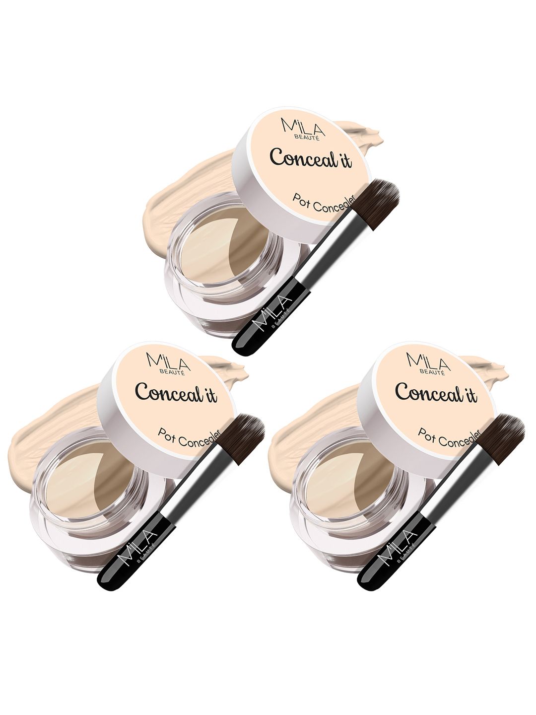 MILA BEAUTE Set of 3 Conceal It Pot Concealer With SPF 15 - 4 g Each - Light Ivory-image-39