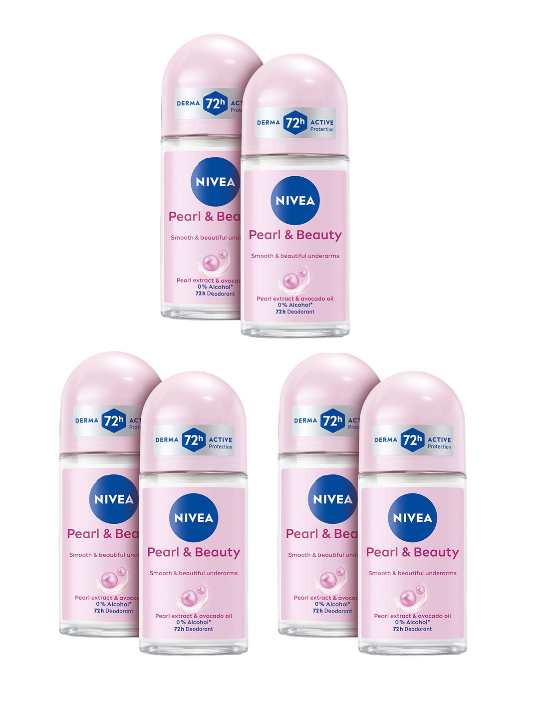 Nivea Women Set Of 3 Pearl & Beauty Deodorant Roll Ons With Avocado Oil - 50ml Each-picture-23