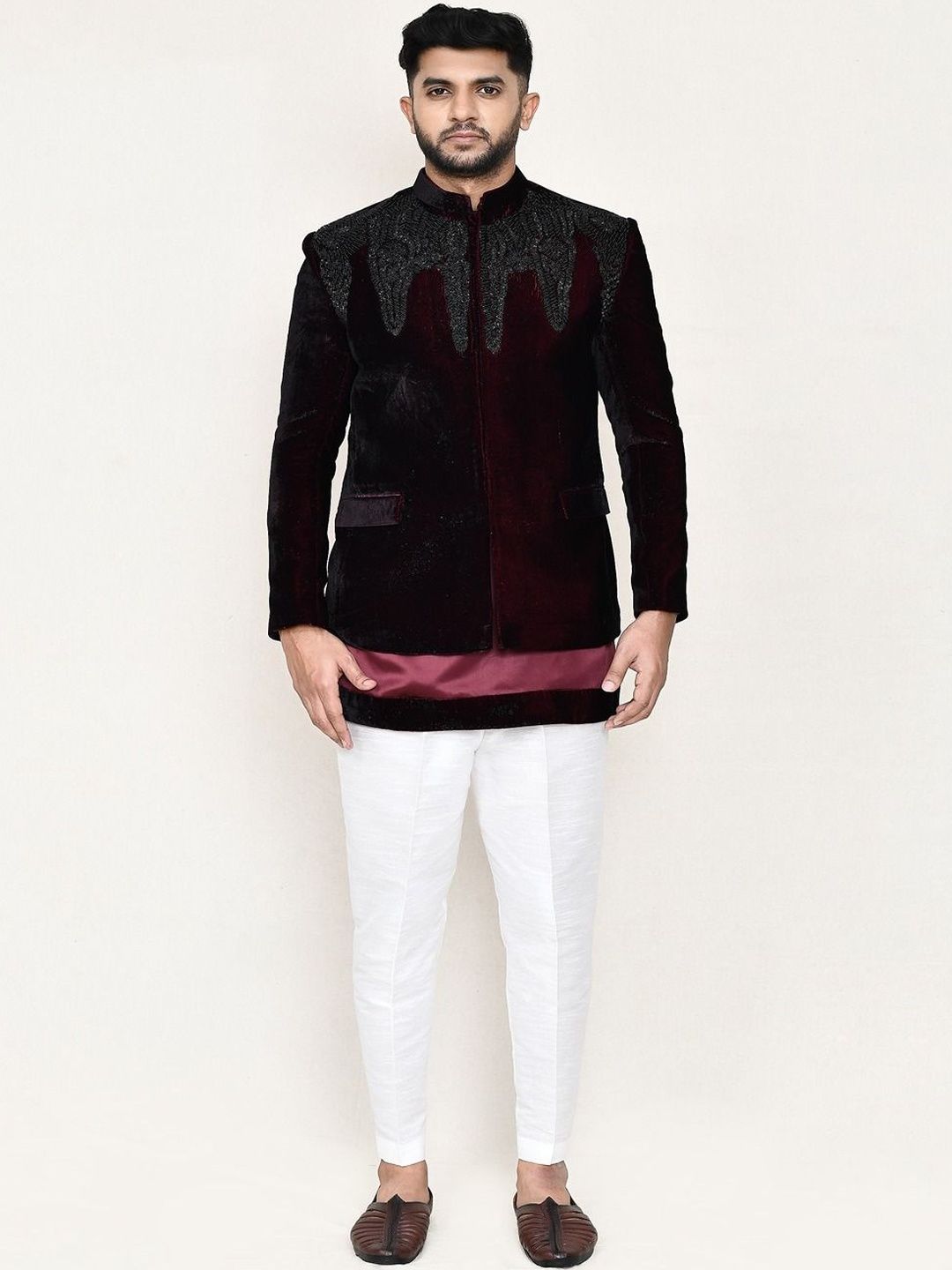 Jhambthreads Men Ethnic Motifs Embroidered Thread Work Kurta with Trousers-picture-56