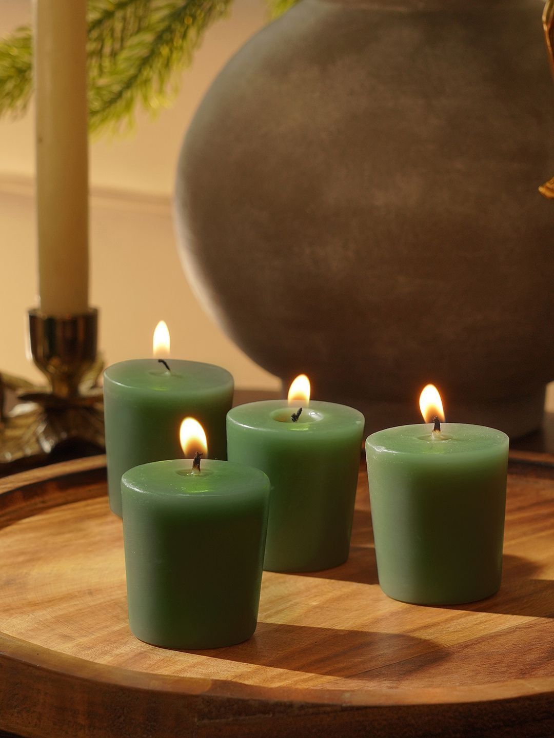 Pure Home and Living Green 4 pieces Pillar Candle-image-26