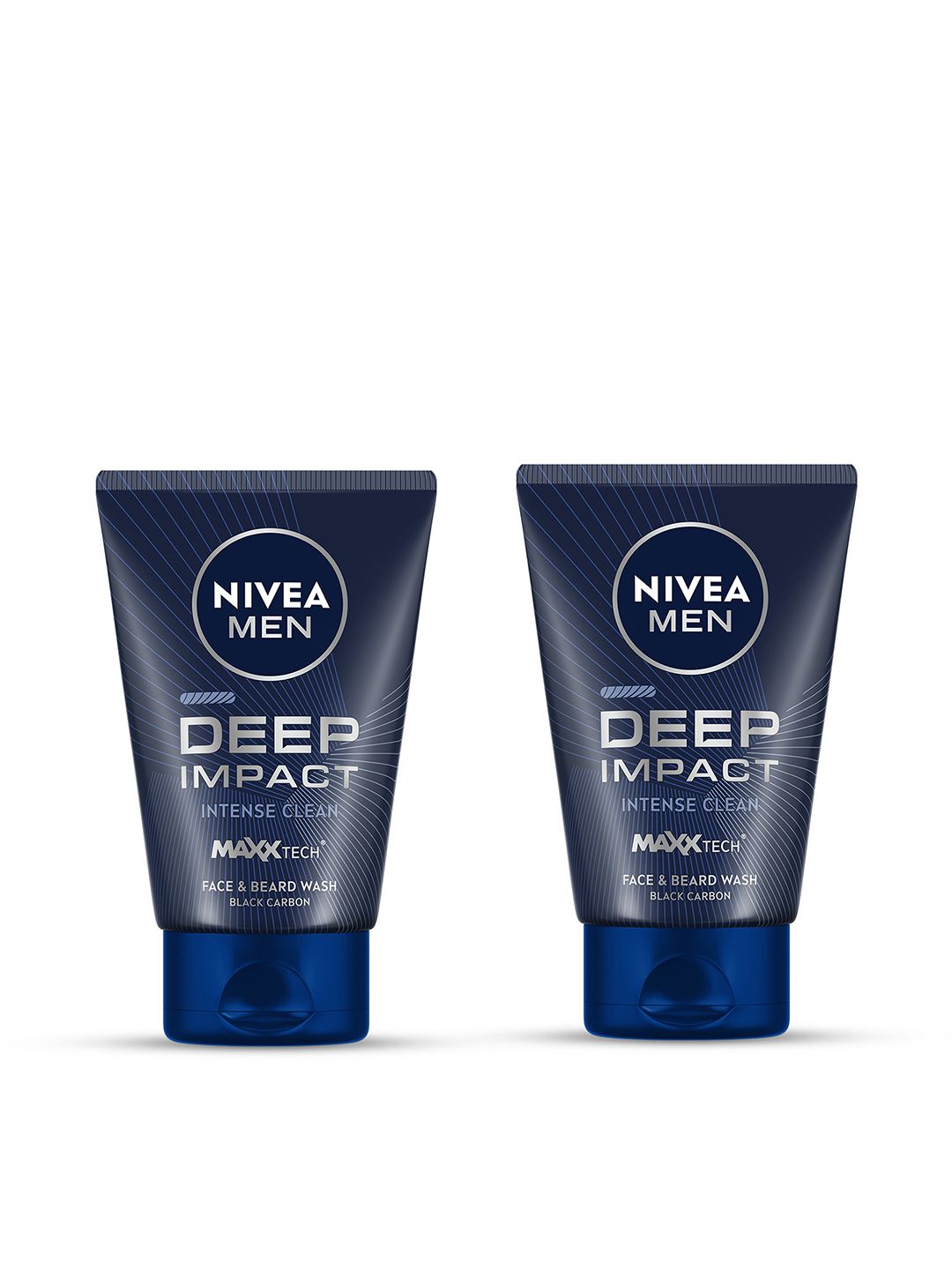 Nivea Men Set Of 2 Deep Impact Intense Clean Face & Beard Wash 100ml Each - Black Carbon-picture-24