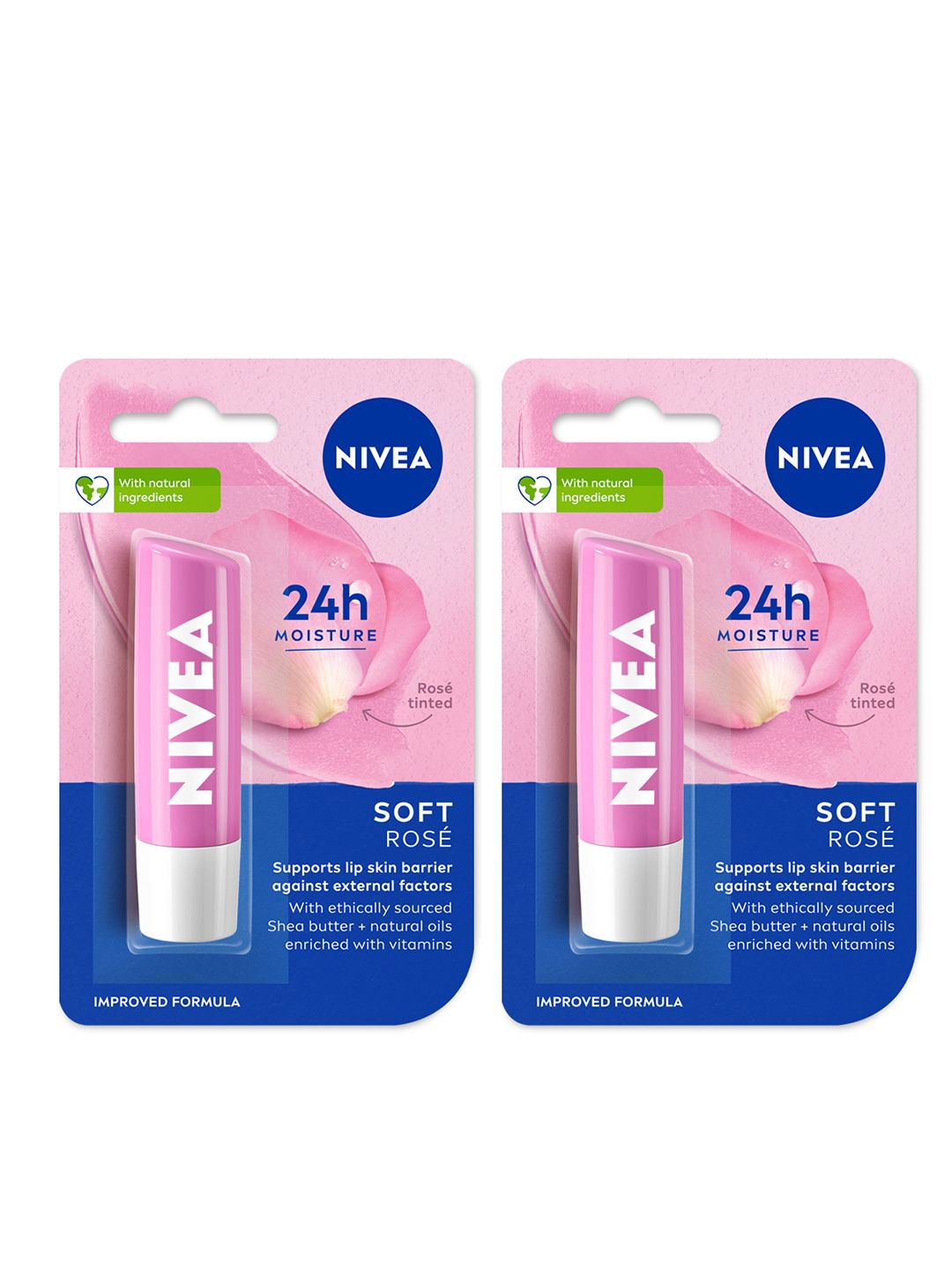 Nivea Set Of 2 Caring Lip Balm 4.8g - Soft Rose-picture-44