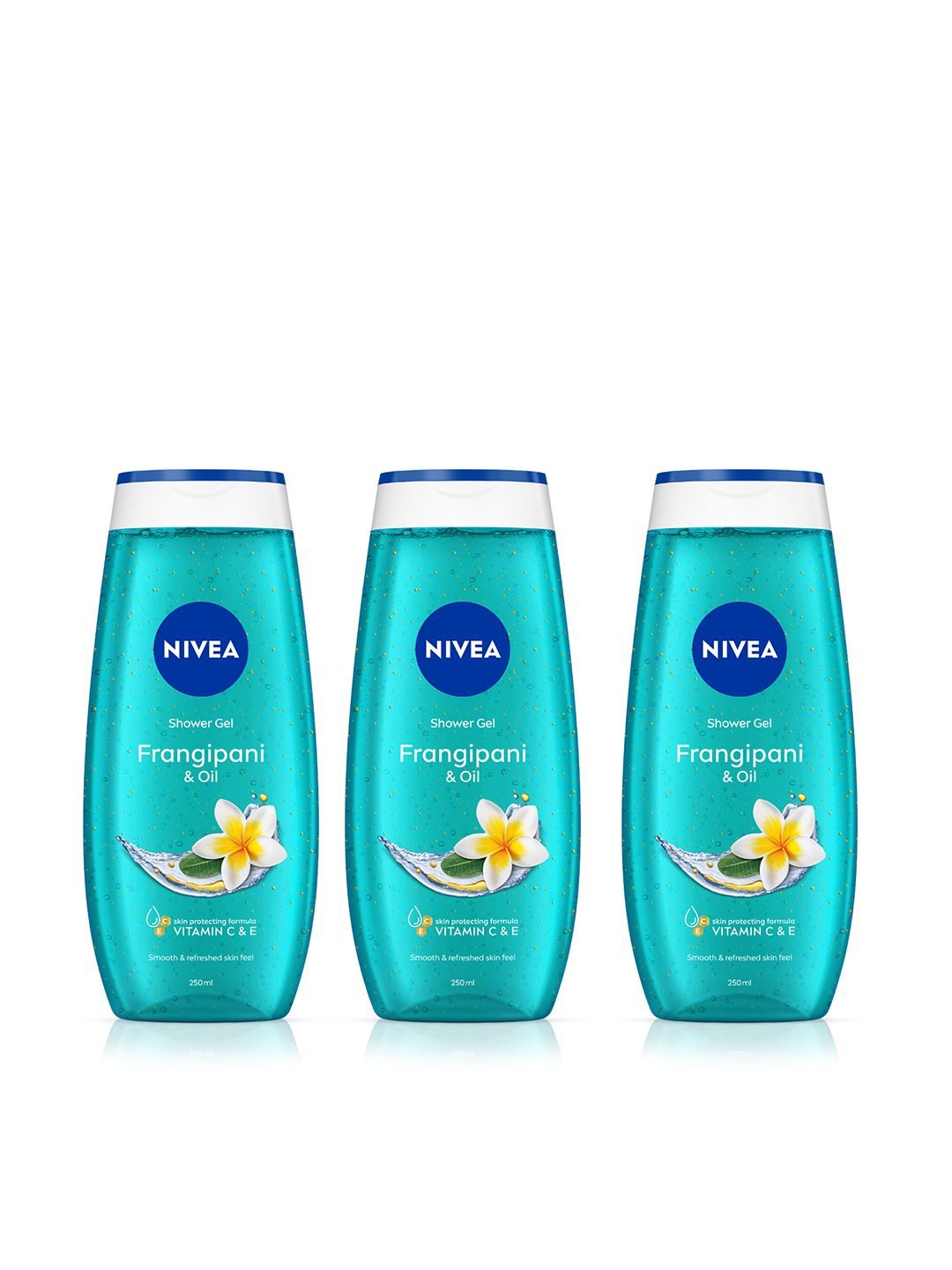 Nivea Set of 3 Frangipani & Oil Shower Gel with Scent of Frangipani Flower - 250 ml each-image-49