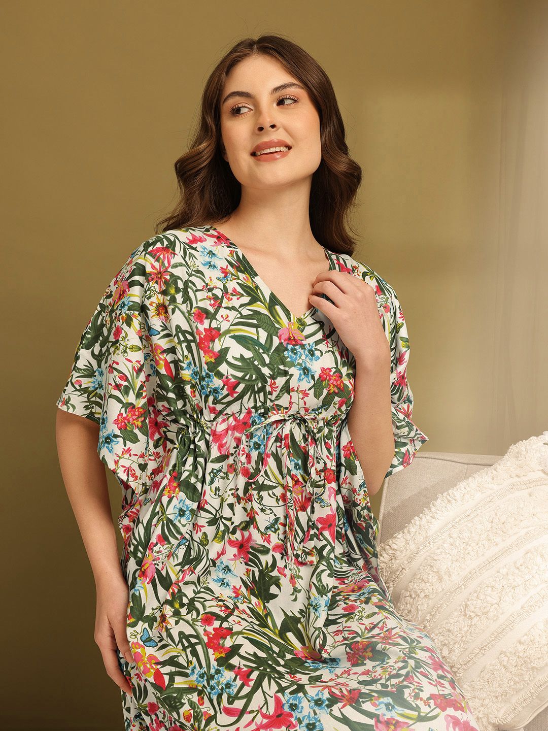 ETC Floral Printed Kaftan Style Nightdress-picture-28