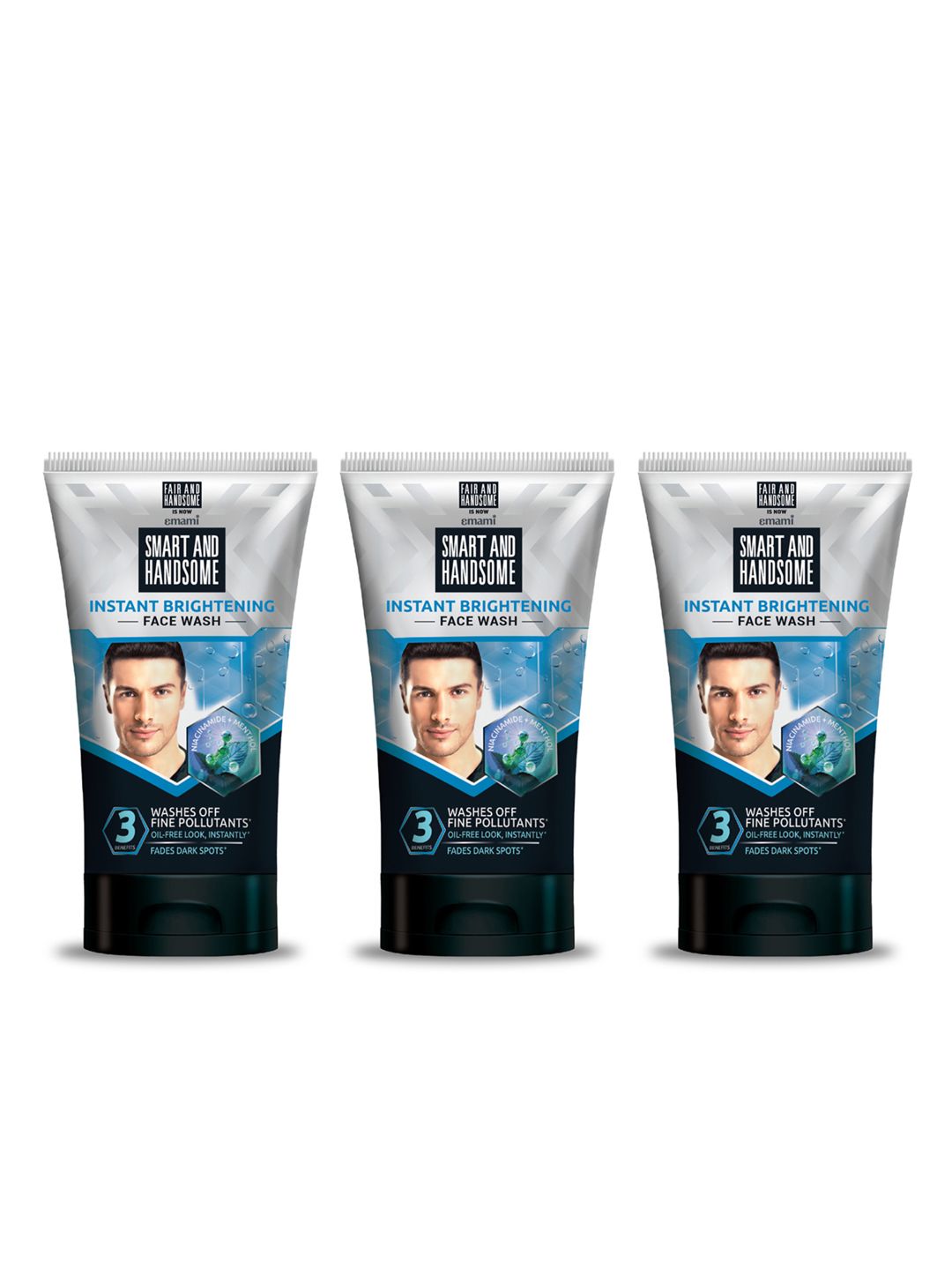 Smart and Handsome Set Of 3 Instant Radiance Face Wash With Actifair Peptide - 100g Each-image-44