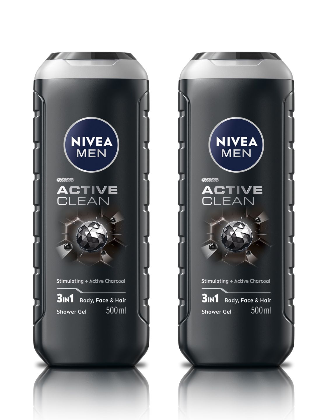Nivea Men Set Of 2 Active Clean 3-in1 Shower Gel with Charcoal - 500ml each-picture-15
