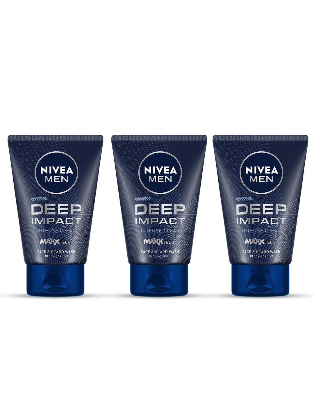 Nivea Men Set of 3 Deep Impact Intense Clean Face & Beard Wash - 100 ml each-picture-23