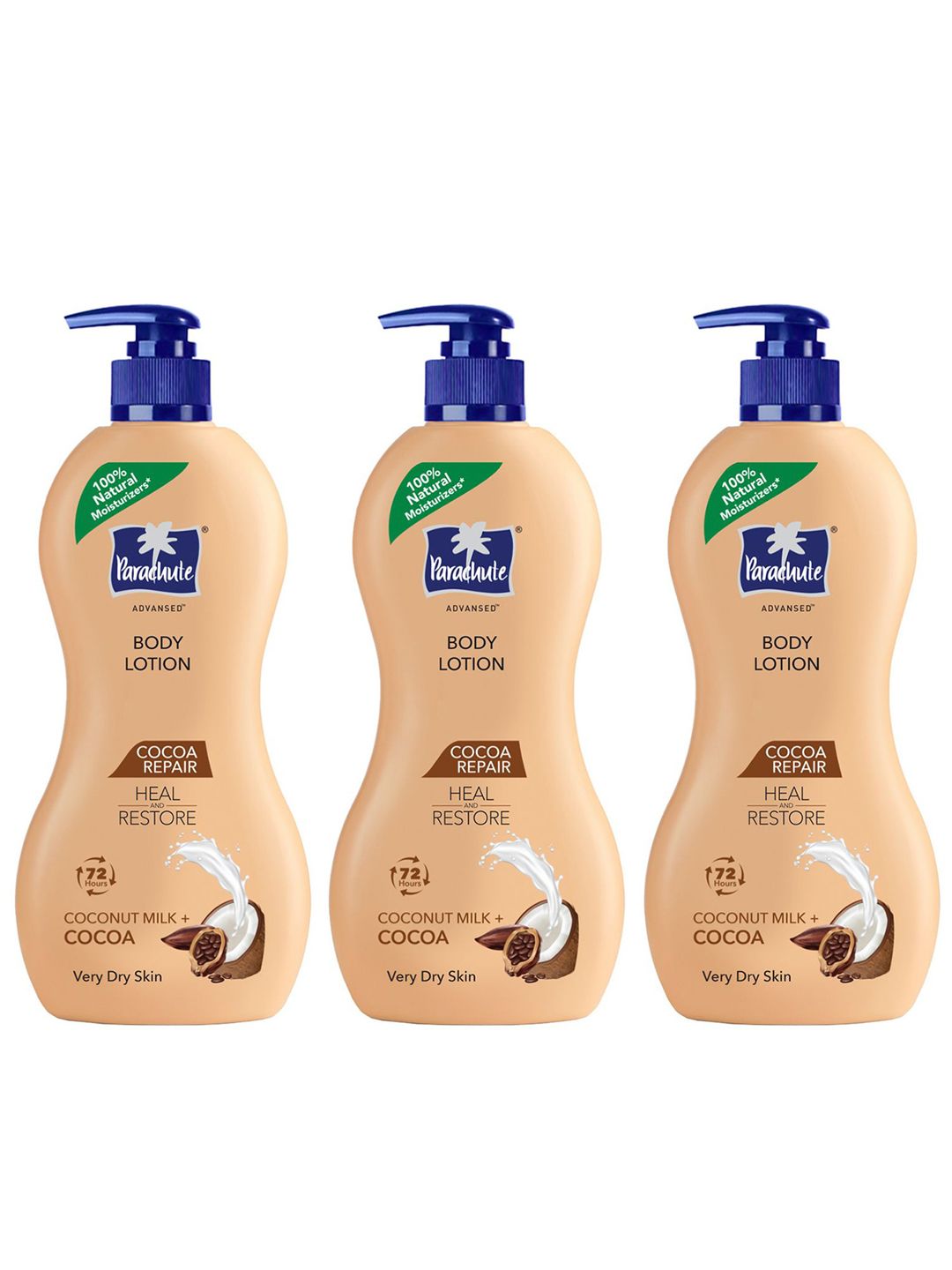 Parachute Set Of 3 Advansed Cocoa Repair Intense Moisture Body Lotion - 400ml Each-image-43
