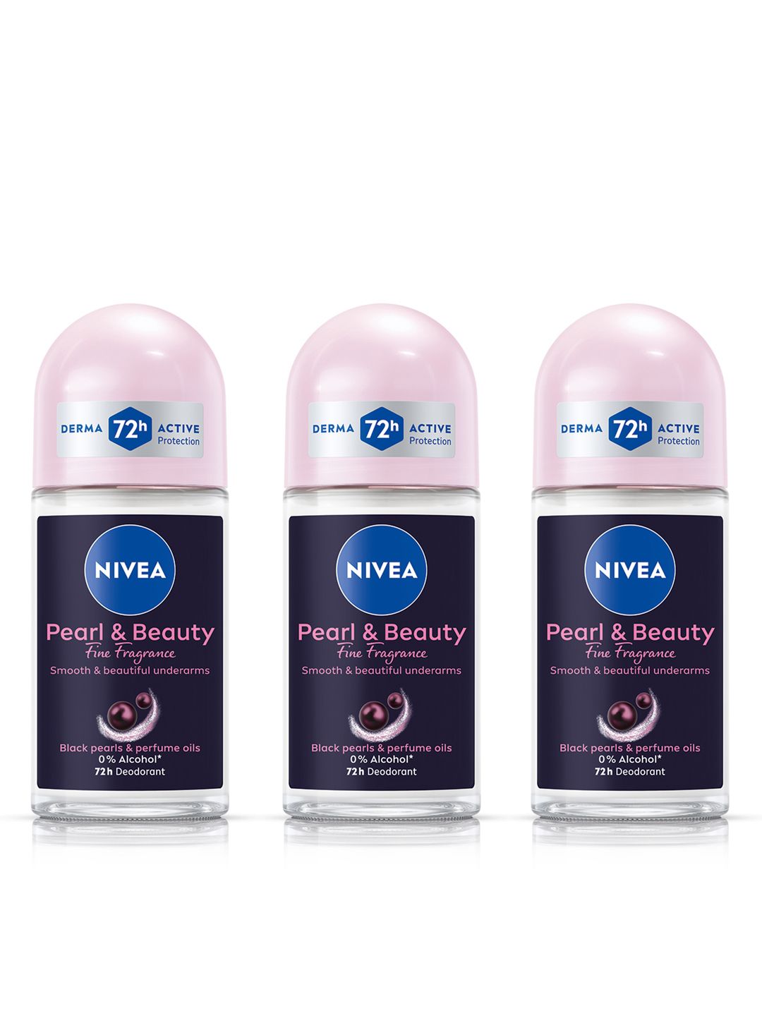 Nivea Women Set Of 3 Pearl & Beauty Fine Fragrance Deodorant Roll-Ons - 50ml Each-picture-39
