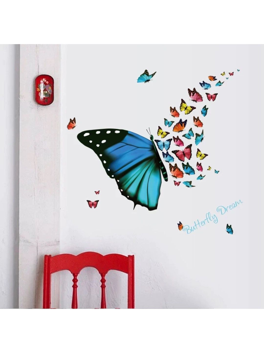 Asian royal Blue & Pink Printed Removable Self-Adhesive Butterfly Sticker-picture-19