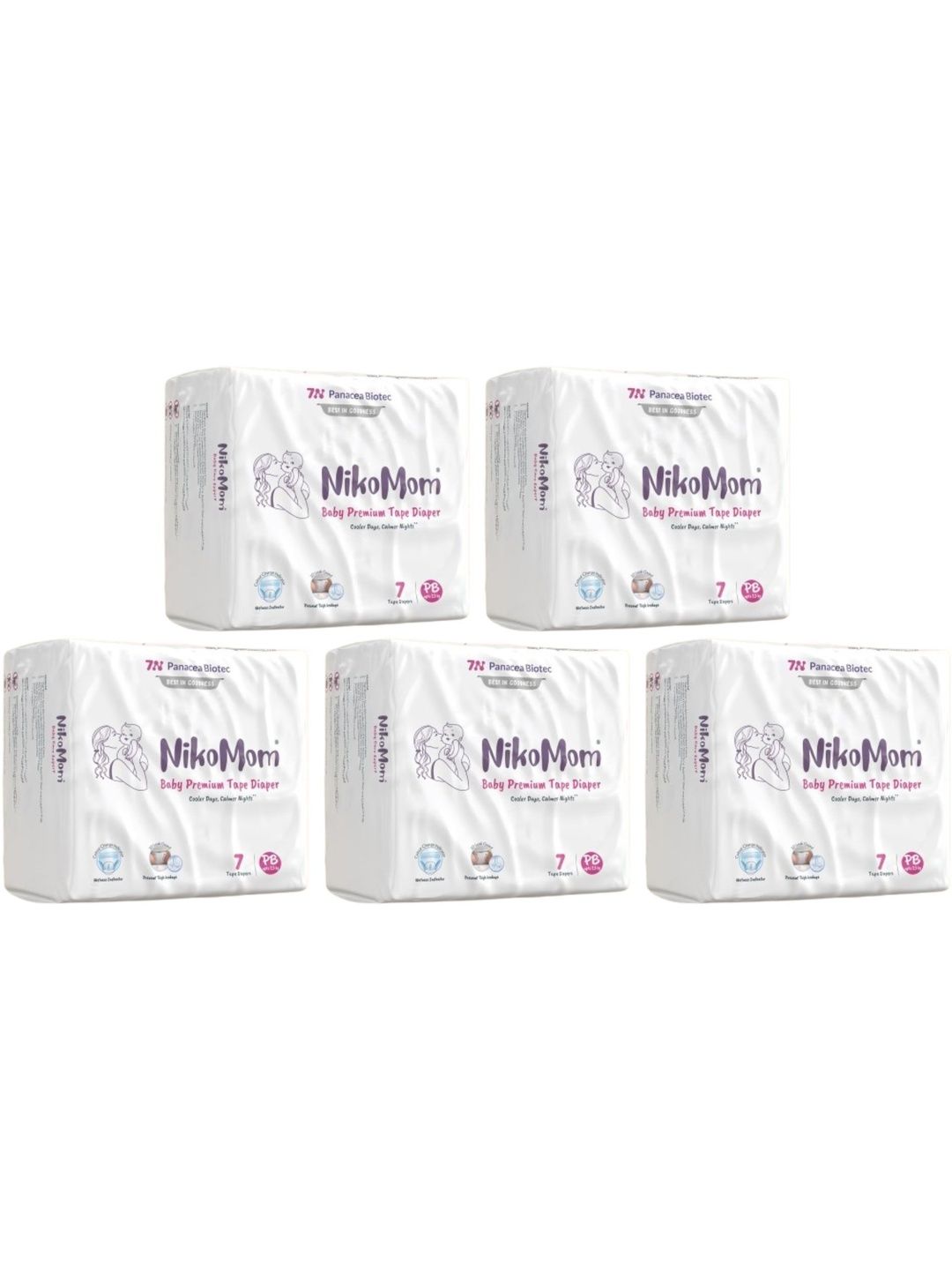 NikoMom Set Of 5 Premium Baby Tape Diapers - 7 Pcs Each - PB-picture-56
