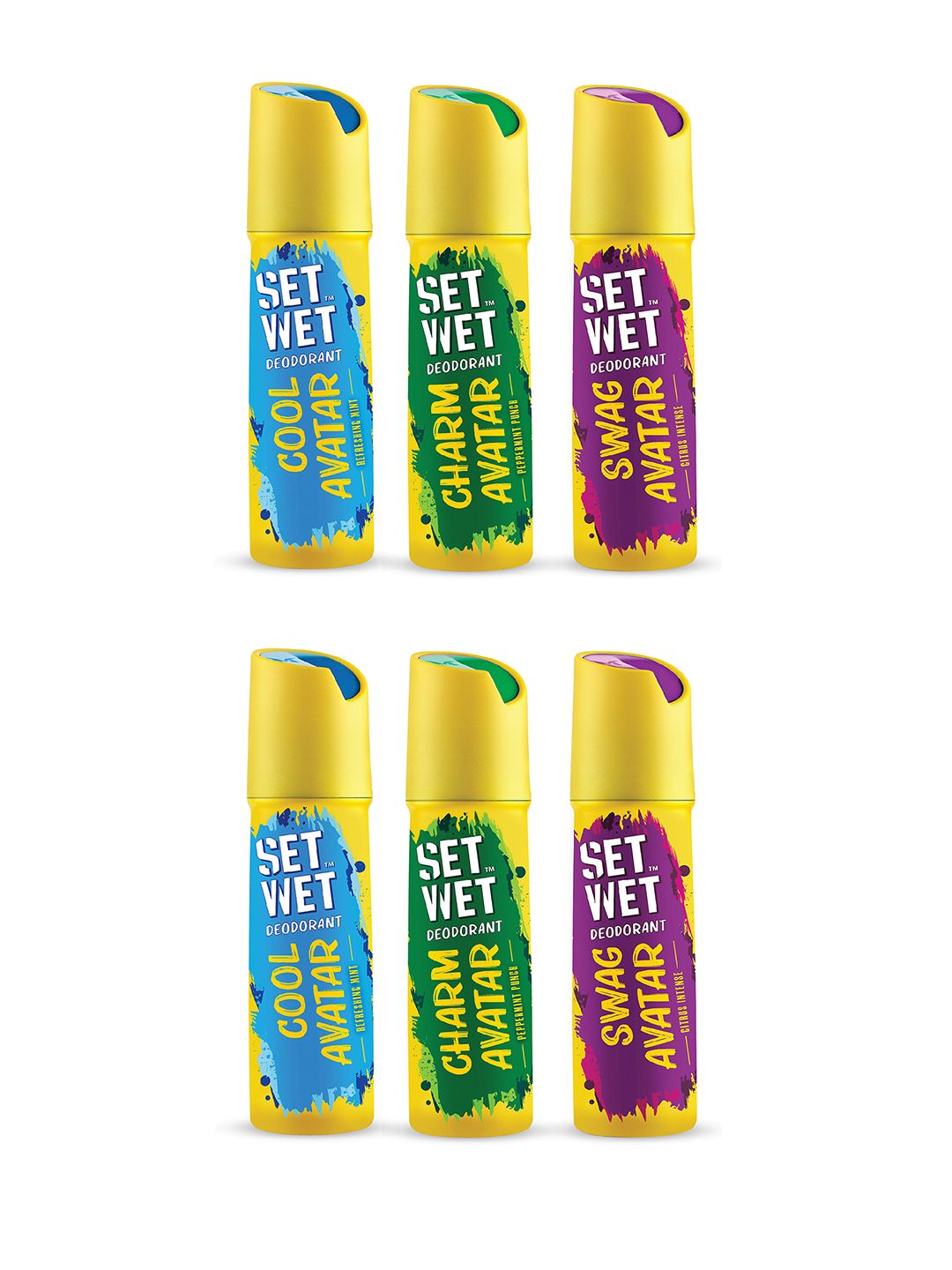 Set Wet Men Set Of 6 Cool, Charm & Swag Avatar Deodorant Body Spray - 150ml Each-image-33