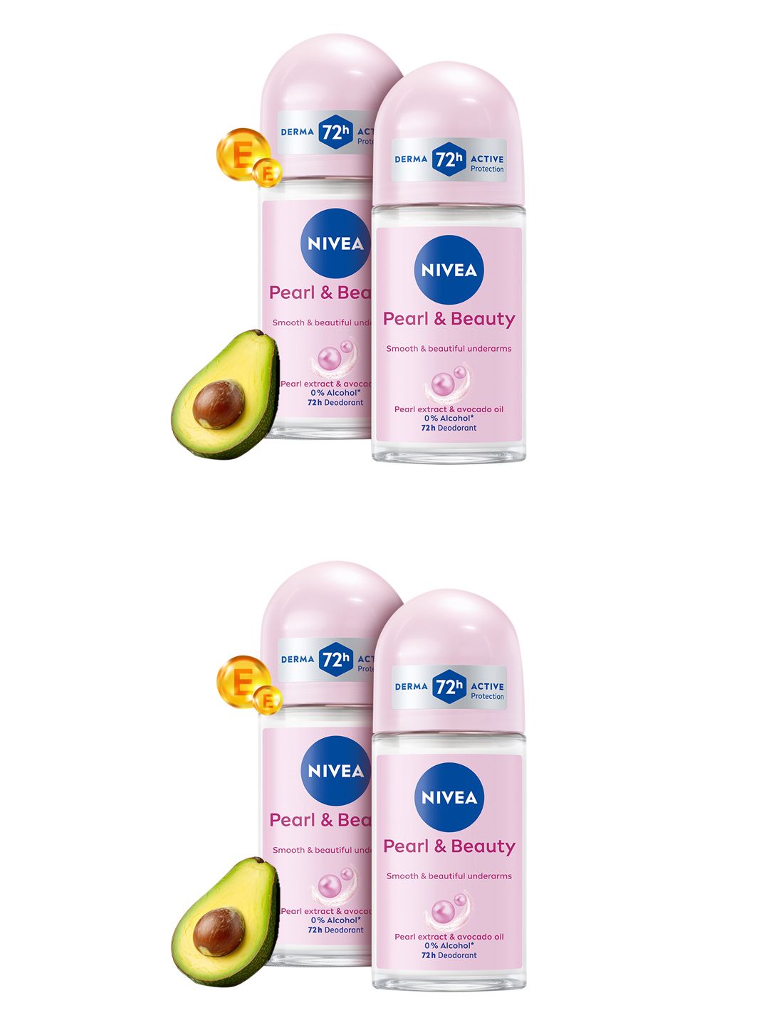 Nivea Women Set Of 4 Pearl & Beauty Deodorant Roll On with Avocado Oil - 50ml Each-picture-19