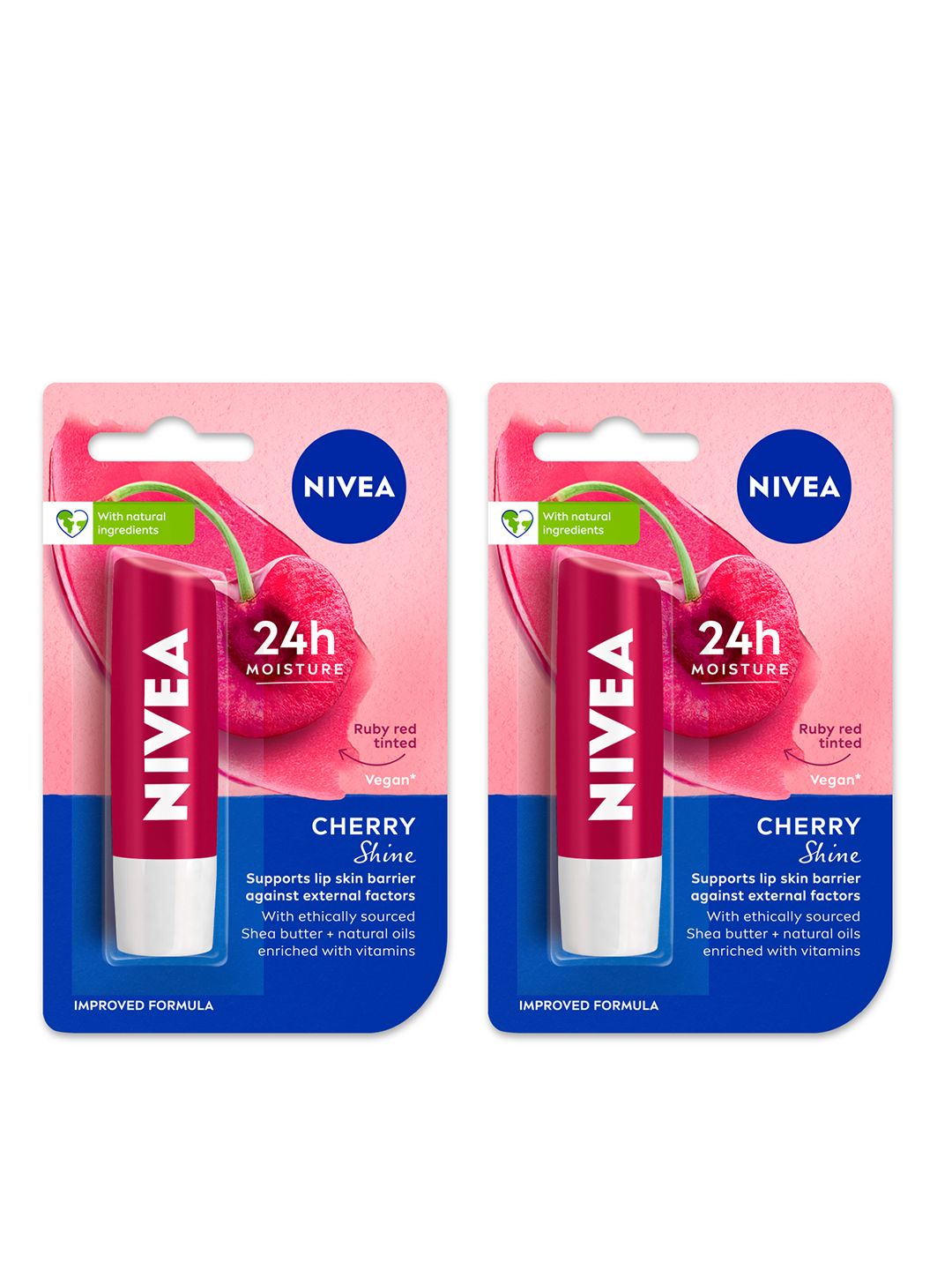 Nivea Set Of 2 Long Lasting Moisturisation Lip Balm 4.8g Each - Cherry Shine-picture-35