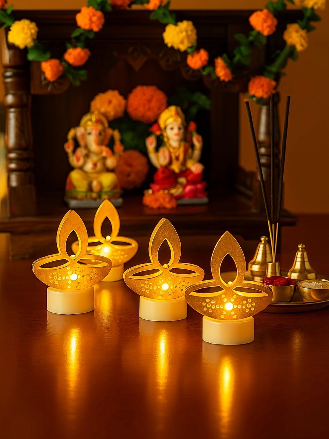 DeoDap Multicoloured 6 Pcs LED Tealight Candles-image-6