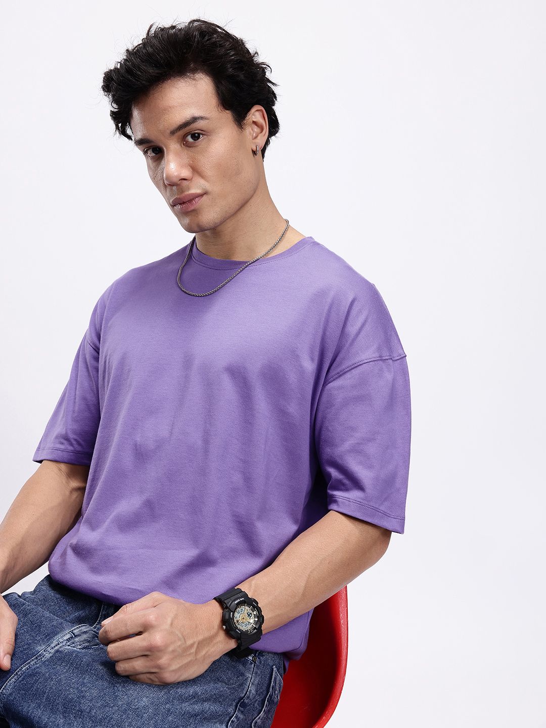 Kook N Keech Drop-Shoulder Sleeves Pure Cotton Oversized T-shirt-image-47