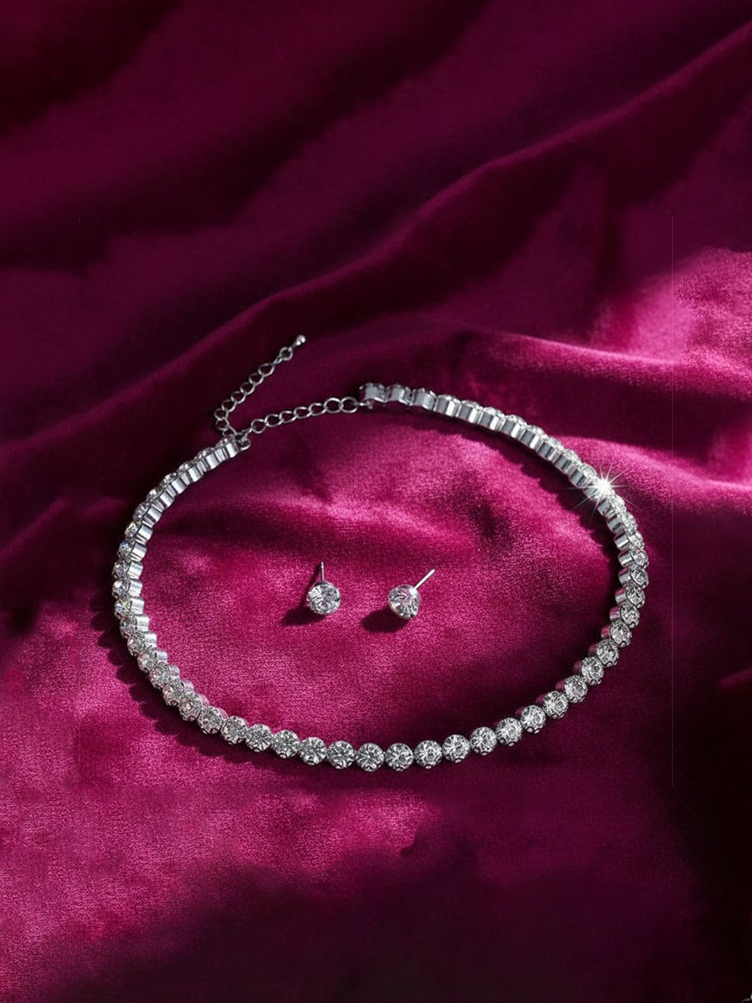 Nui Silver-Plated Stone-Studded Jewellery Set-picture-17