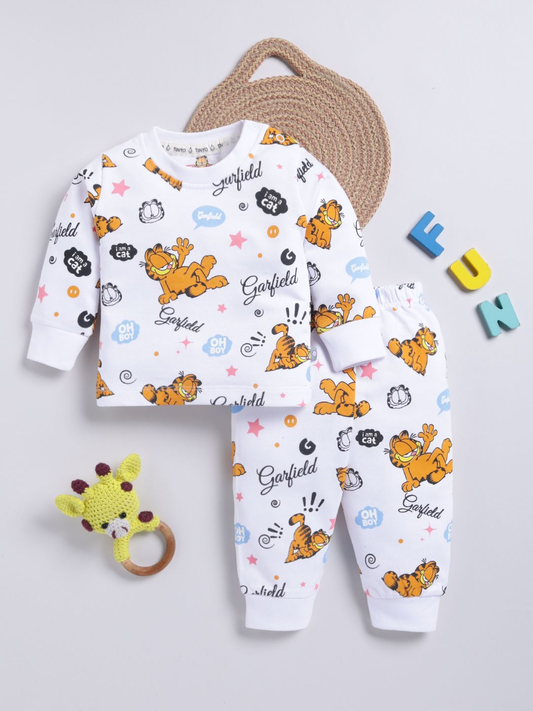 YK X Tinyo Boys Pure Cotton Printed T-shirt with Joggers-picture-43