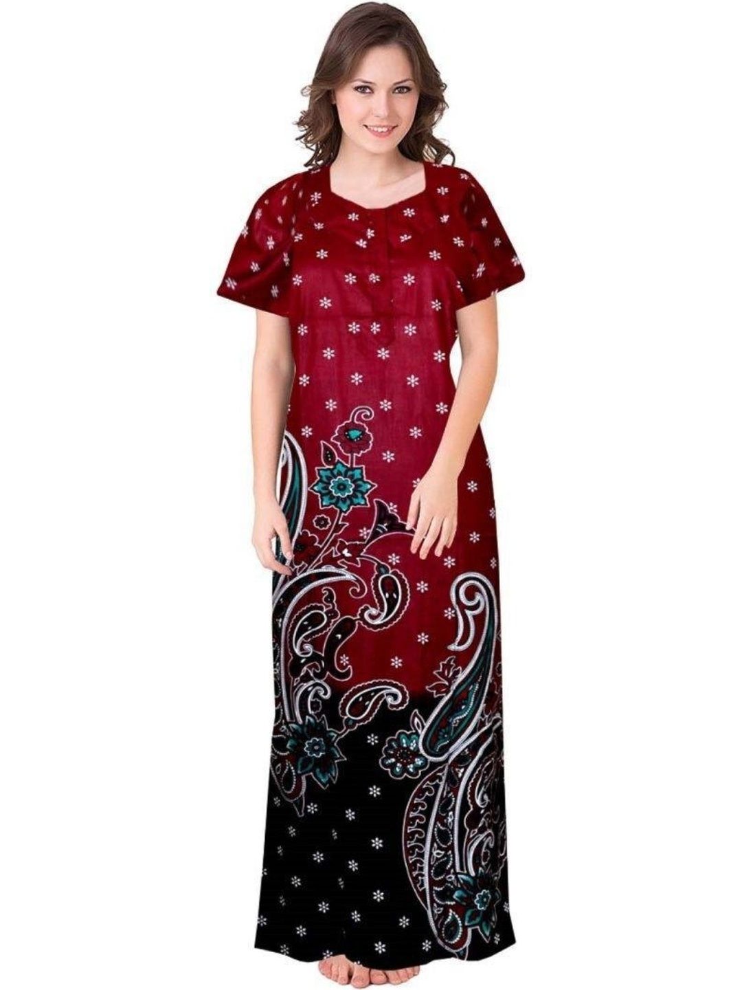 PINK CITY MART Printed Maxi Nightdress-picture-38