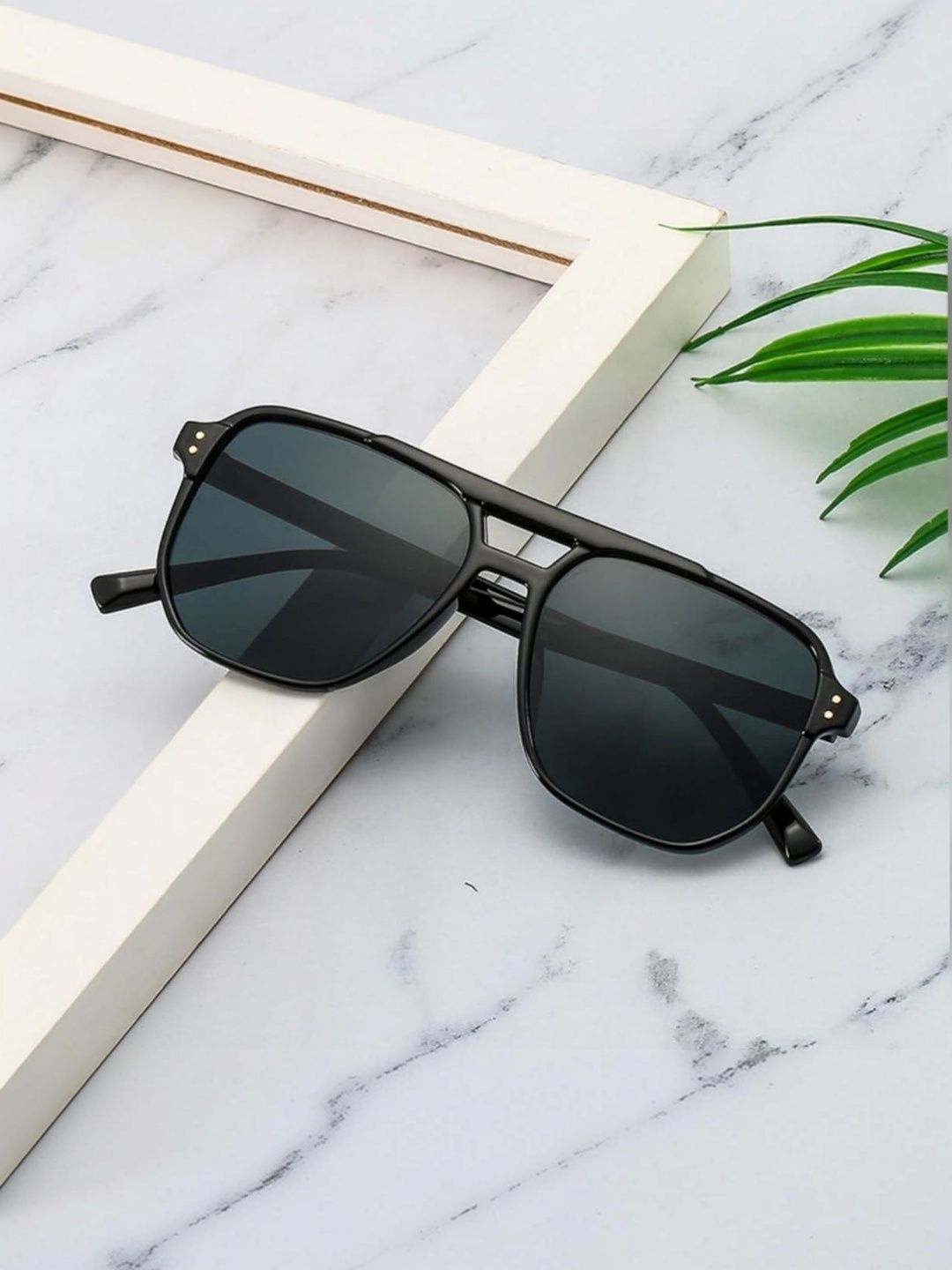 LIZA ANGEL Men Black Lens & Black Square Sunglasses with-image-32