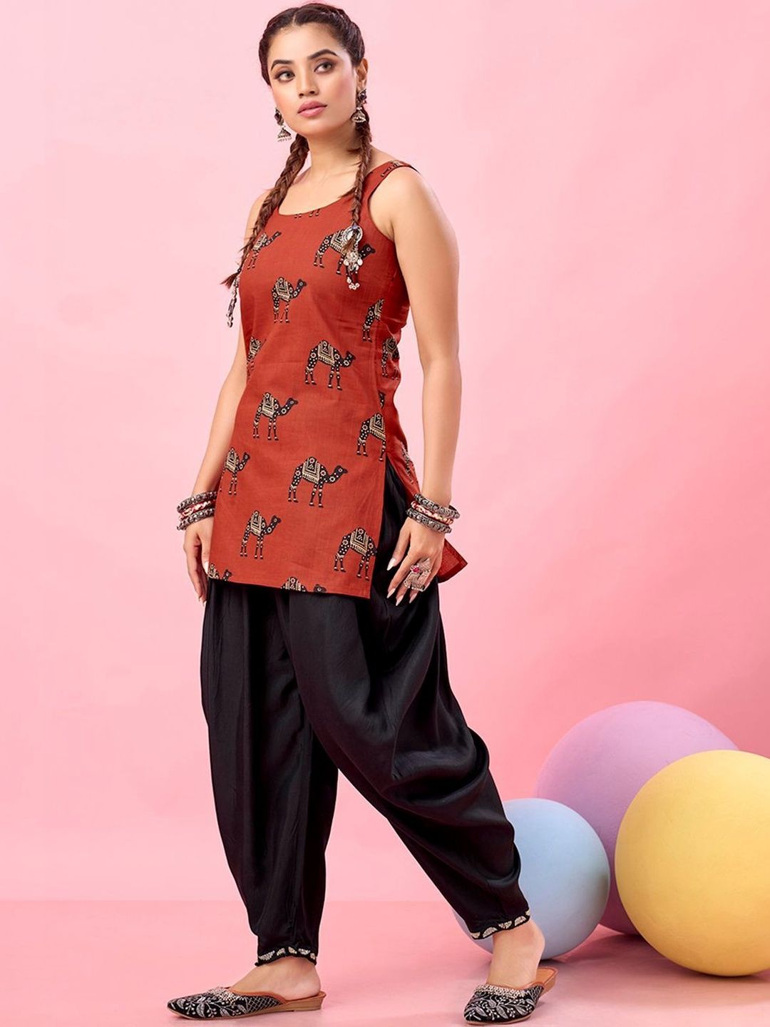 KALINI Ethnic Motifs Printed Pure Cotton Kurti-picture-34