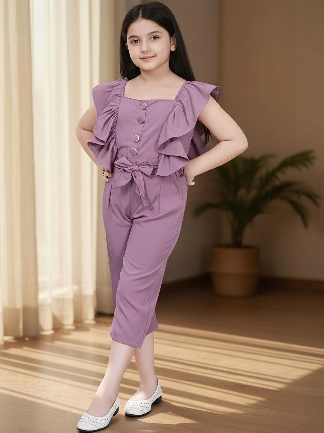 GLAMOUR WORLD GARMENTS Girls Organic Cotton Basic Jumpsuit-picture-28
