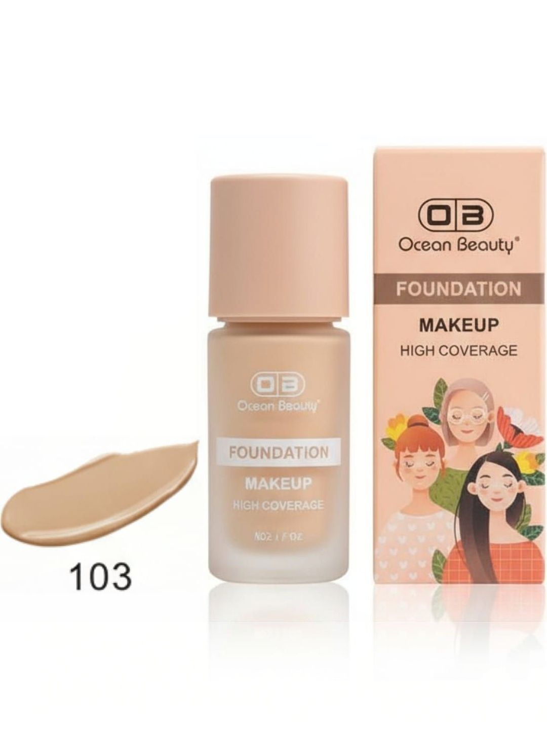 OB Ocean Beauty Waterproof High Coverage Liquid Foundation - 50 ml - 103-picture-8