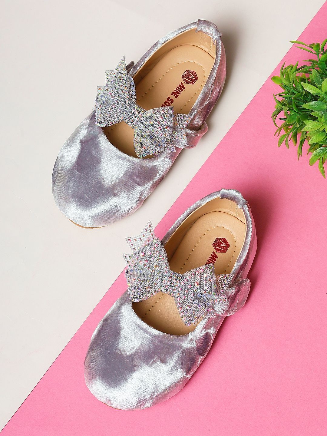 Minesole Girls Embellished Party Bows Flats-image-32