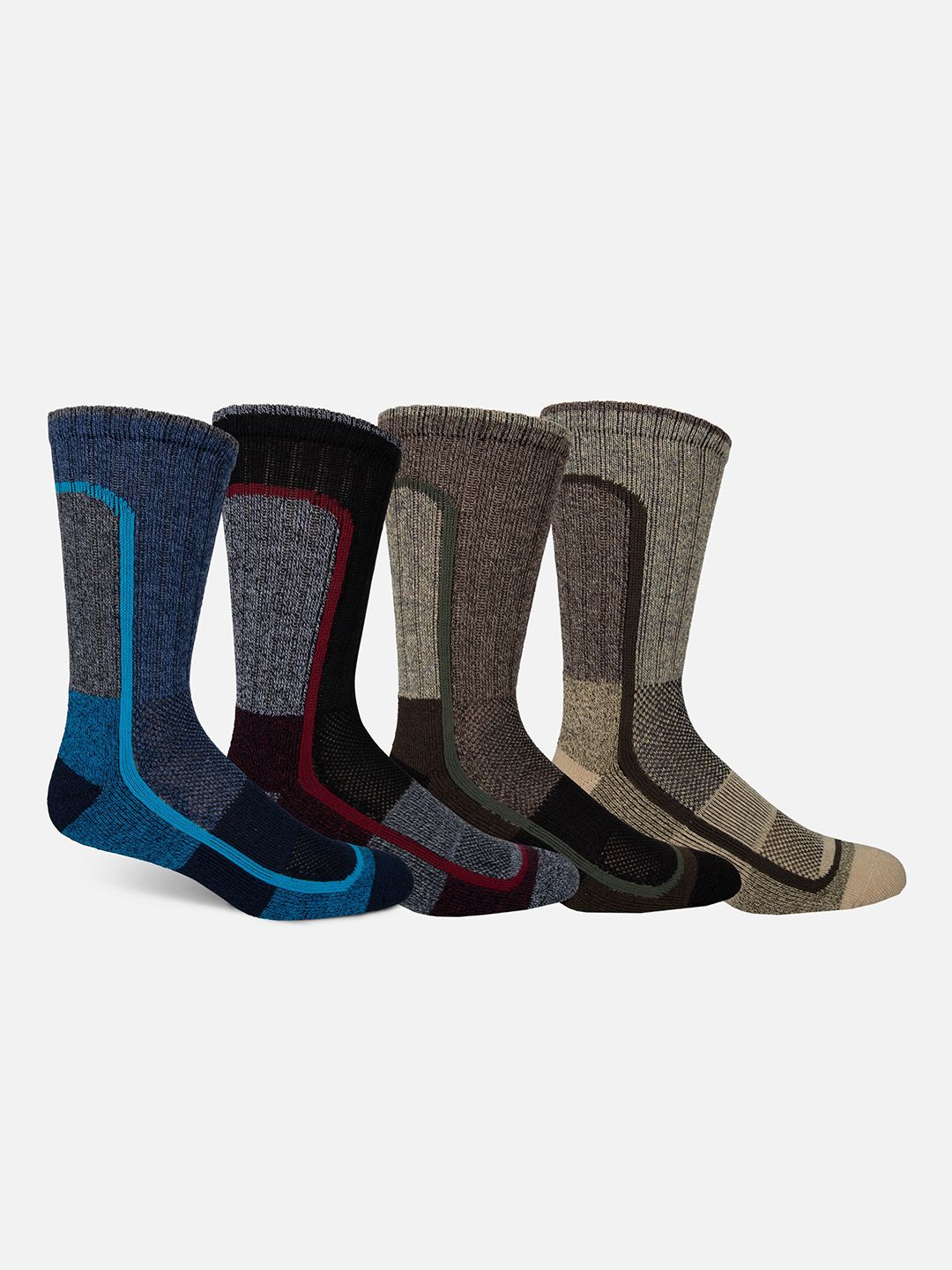 Columbia Men Pack of 4 Colourblocked Polyester Above Ankle Socks-picture-19
