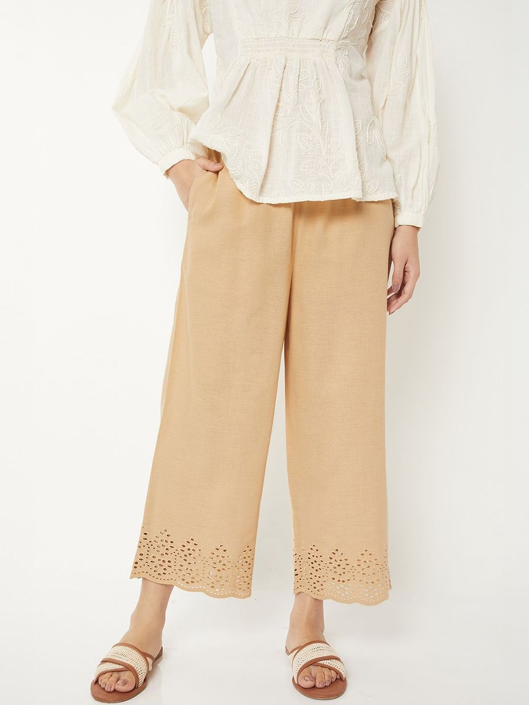 max Women Hem Design Cropped Palazzos-picture-34