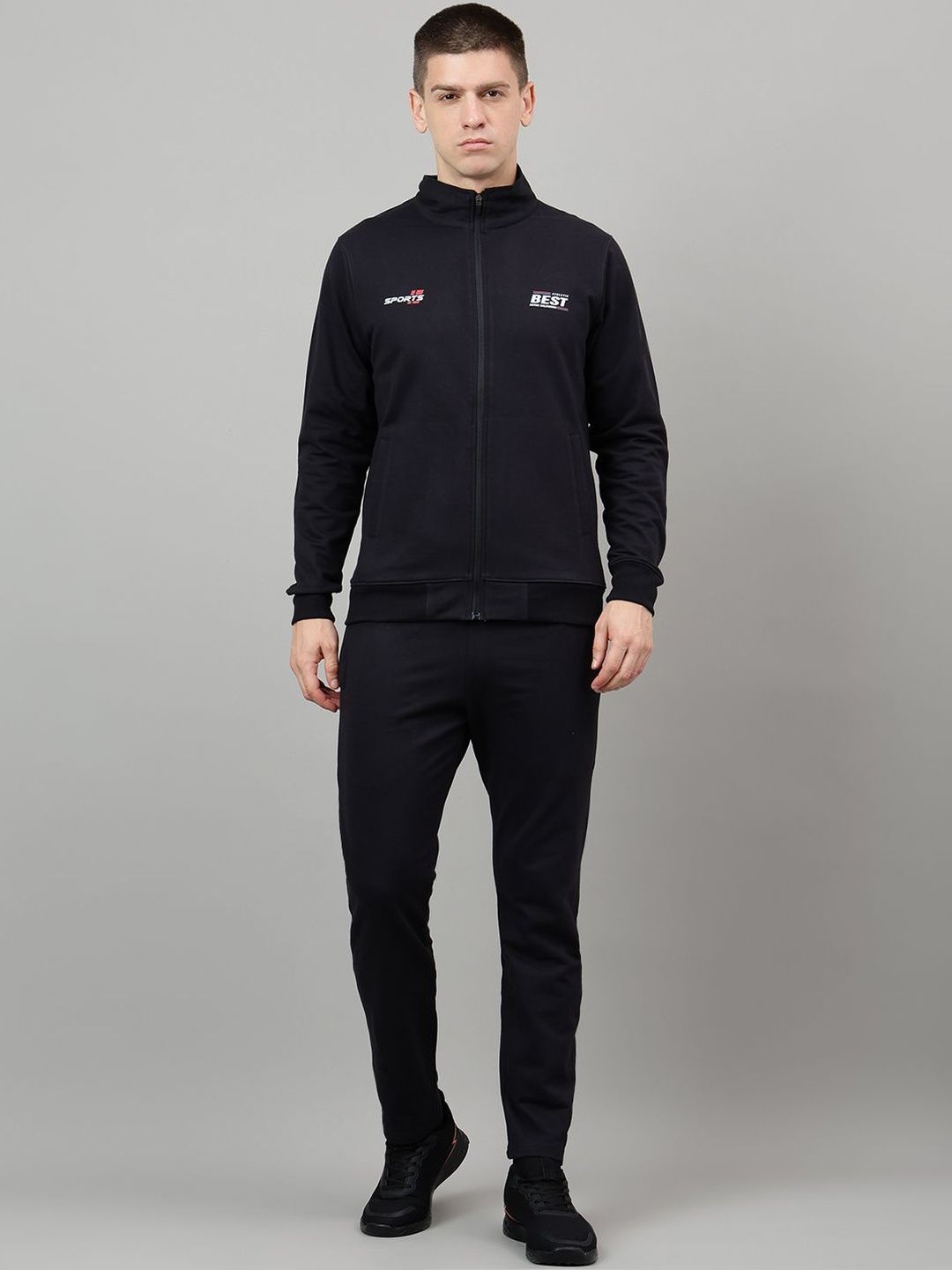 FCK GOLD Men Mock Collar Tracksuit-image-43