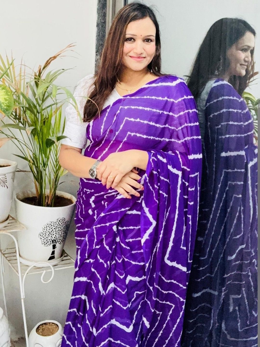 STYLE MODA Leheriya Poly Georgette Saree-picture-14